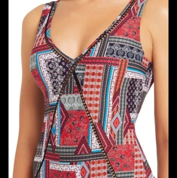 SEA level swim Arielle V front and back one peice swimsuit night sky size 6 - Picture 2 of 11